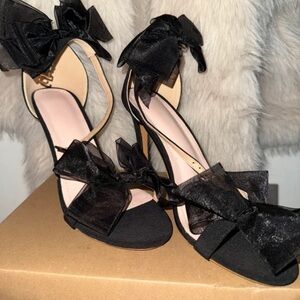 Elegant Black Bow Heels for Women